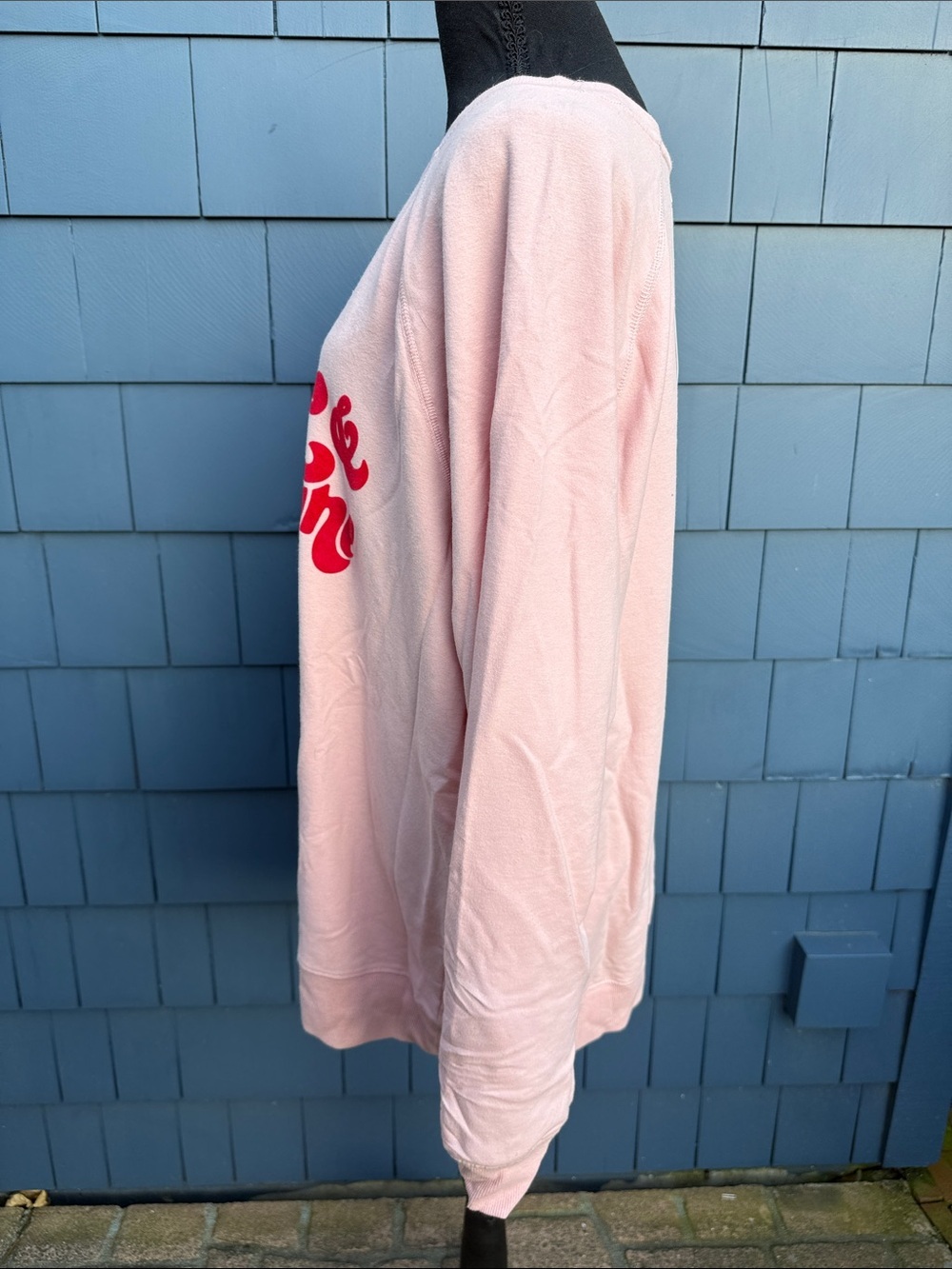 Wildfox Pink Sweatshirt with Red "Coffee & Sunshine" Graphic XL - Picture 6 of 7